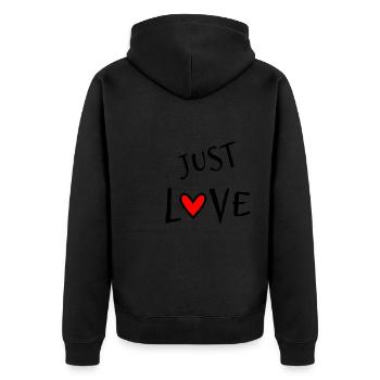 LIEBE. GERADE VERHEIRATET. ES LEBE DIE MARYS. JUNGGESELLINNENABSCHIED - Unisex Premium Bio Zip Hoodie - Schwarz - Hinten - Nico (187cm)