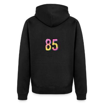85 Number Comic - Unisex Premium Organic Zip Hoodie - black - Back - Nico (187cm)