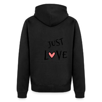 EINFACH LIEBEN. GERADE VERHEIRATET. ES LEBE DIE MARYS. JUNGGESELLINNENABSCHIED - Unisex Premium Bio Zip Hoodie - Schwarz - Hinten - Nico (187cm)
