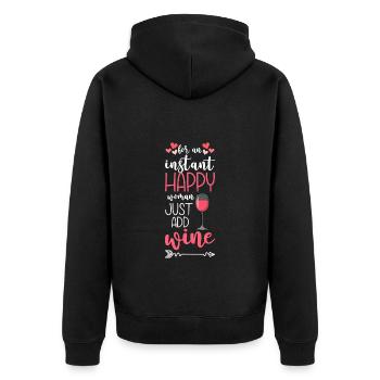 Happy holiday - Unisex Premium Organic Zip Hoodie - black - Back - Nico (187cm)