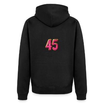 Bande dessinée à 45 numéros - Veste à capuche bio Premium Unisexe - noir - Dos - Nico (187cm)