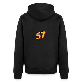 57 Number Comic - Unisex Premium Organic Zip Hoodie - black - Back - Nico (187cm)