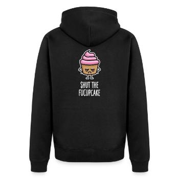 Drôles de cupcakes Dites Fermez le fucupcake fuck up - Veste à capuche bio Premium Unisexe - noir - Dos - Nico (187cm)