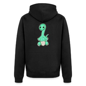 Dinosaures avec bébés dinosaures - Veste à capuche bio Premium Unisexe - noir - Dos - Nico (187cm)