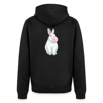 Gomme à mâcher de lapin - Veste à capuche bio Premium Unisexe - noir - Dos - Nico (187cm)