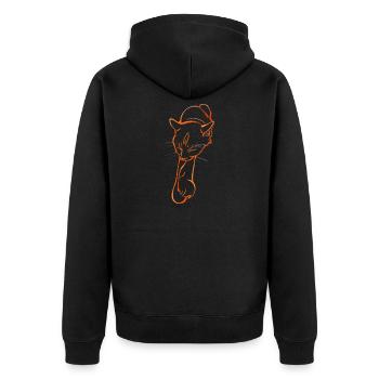 Sleeping cat - Unisex Premium Bio Zip Hoodie - Schwarz - Hinten - Nico (187cm)