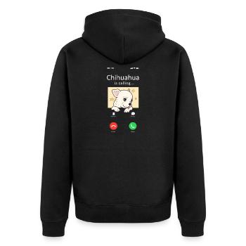 Chihuahua Chihuahueño Phone - Unisex Premium Organic Zip Hoodie - black - Back - Nico (187cm)