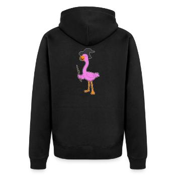 Flamingo Hexe Hexenhut - Unisex Premium Bio Zip Hoodie - Schwarz - Hinten - Nico (187cm)