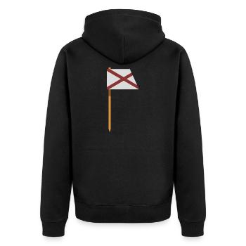 Alabama-Flagge - Unisex Premium Bio Zip Hoodie - Schwarz - Hinten - Nico (187cm)