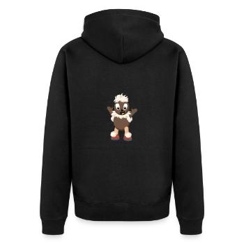 Pittiplatsch, der Liebe - Unisex Premium Bio Zip Hoodie - Schwarz - Hinten - Nico (187cm)