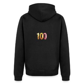 100 Number Comic - Unisex Premium Organic Zip Hoodie - black - Back - Nico (187cm)