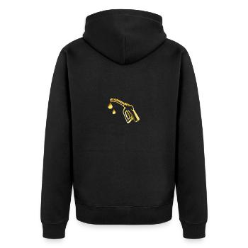 ravitaillement, réservoirstellle, remise de réservoir, or, or liquide - Veste à capuche bio Premium Unisexe - noir - Dos - Nico (187cm)