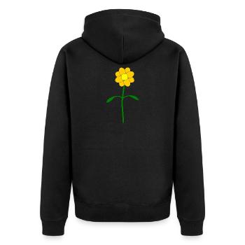 Fleur jaune beurre - Veste à capuche bio Premium Unisexe - noir - Dos - Nico (187cm)