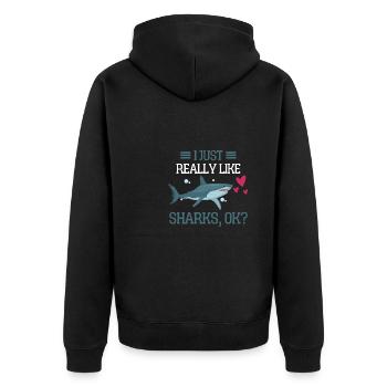 Predator Ocean Animal Gift Drôle de requin - Veste à capuche bio Premium Unisexe - noir - Dos - Nico (187cm)