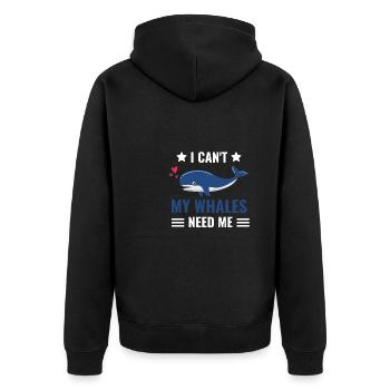 Je ne peux pas Ocean Animal Lovers Cadeau Baleine - Veste à capuche bio Premium Unisexe - noir - Dos - Nico (187cm)