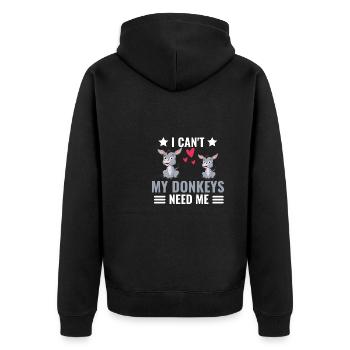 Je ne peux pas offrir un animal cadeau à un âne - Veste à capuche bio Premium Unisexe - noir - Dos - Nico (187cm)