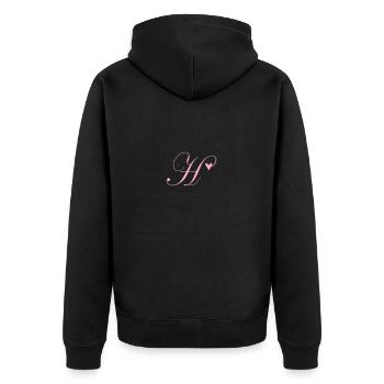 Monogramme H Vigne Coeur - Veste à capuche bio Premium Unisexe - noir - Dos - Nico (187cm)