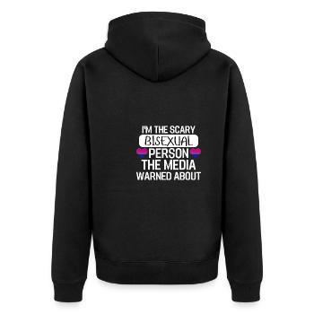 Bi Pride Month Bisexuell Herz Geschenk LGBTQ - Unisex Premium Bio Zip Hoodie - Schwarz - Hinten - Nico (187cm)