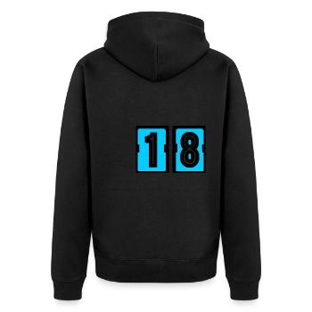 18 YEARS. 18th ANNIVERSARY. BIRTHDAY 18 YEARS. 18 - Unisex Premium Organic Zip Hoodie - black - Back - Nico (187cm)