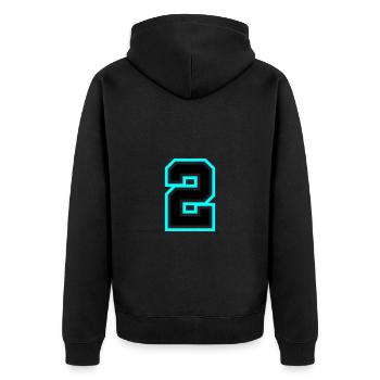 Symbole à 2 chiffres - Veste à capuche bio Premium Unisexe - noir - Dos - Nico (187cm)