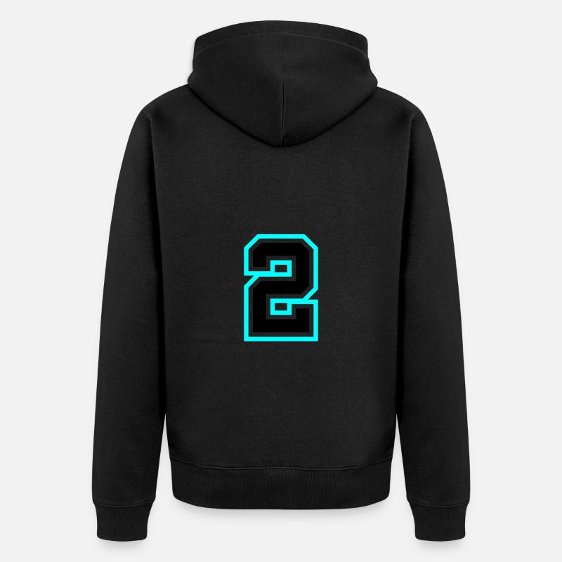 Symbole à 2 chiffres - Veste à capuche bio Premium Unisexe - noir