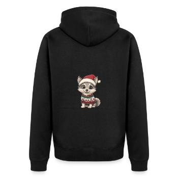 Bande dessinée de Noël loup - Veste à capuche bio Premium Unisexe - noir - Dos - Nico (187cm)