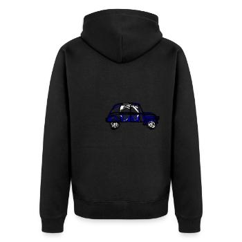 2 Lebenslauf. AUTO. RALLYE. VATERTAG. - Unisex Premium Bio Zip Hoodie - Schwarz - Hinten - Nico (187cm)