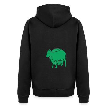 Chèvre - Chèvre - Chèvre - Ferme - Zoo - Vacances - Veste à capuche bio Premium Unisexe - noir - Dos - Nico (187cm)
