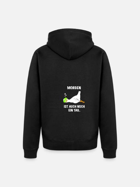 Ente lustig faul Spruch - Unisex Premium Bio Zip Hoodie - Schwarz