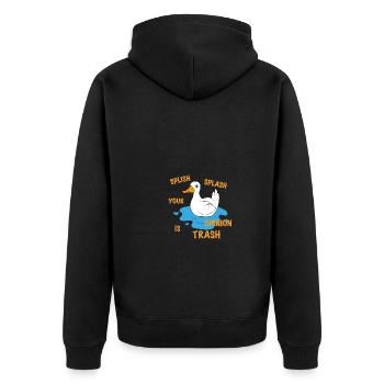 Funny duck saying - Unisex Premium Organic Zip Hoodie - black - Back - Nico (187cm)