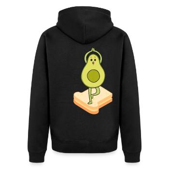 Avocado Toast - Unisex Premium Organic Zip Hoodie - black - Back - Nico (187cm)