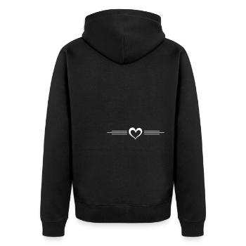 Icône de ligne de cœur - Veste à capuche bio Premium Unisexe - noir - Dos - Nico (187cm)