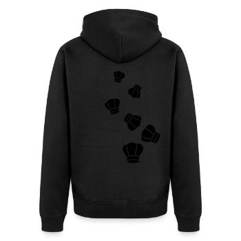 Symbole du chapeau de chef - Veste à capuche bio Premium Unisexe - noir - Dos - Nico (187cm)