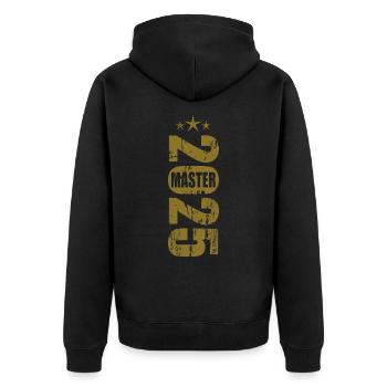 Master 2025 Vintage - Unisex Premium Bio Zip Hoodie - Schwarz - Hinten - Nico (187cm)