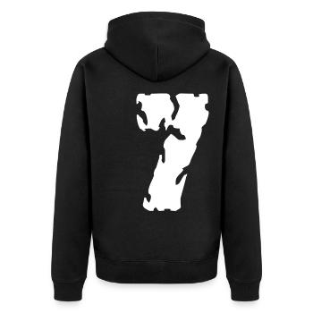 Maillot 7 numéros - Veste à capuche bio Premium Unisexe - noir - Dos - Nico (187cm)
