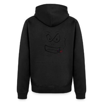 Smoking Ghul - Unisex Premium Bio Zip Hoodie - Schwarz - Hinten - Nico (187cm)