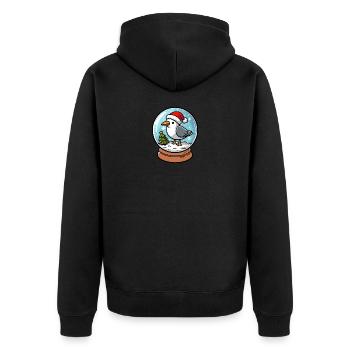 Glaskugel Schneekugel Moin Möwe Mütze Weihnachten - Unisex Premium Bio Zip Hoodie - Schwarz - Hinten - Nico (187cm)
