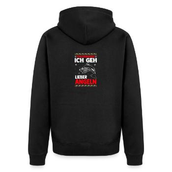 Weihnachtsmann Angeln Weihnachtsfest Weihnachten - Unisex Premium Bio Zip Hoodie - Schwarz - Hinten - Nico (187cm)