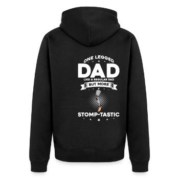 Artificial limb design for leg prosthesis - Unisex Premium Organic Zip Hoodie - black - Back - Nico (187cm)