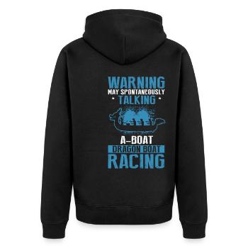 Drachenboot Trainer und Drachenboot - Unisex Premium Bio Zip Hoodie - Schwarz - Hinten - Nico (187cm)