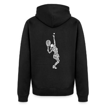 Tennisspielerin Symbole Mädchen Frauen Tennis - Unisex Premium Bio Zip Hoodie - Schwarz - Hinten - Nico (187cm)