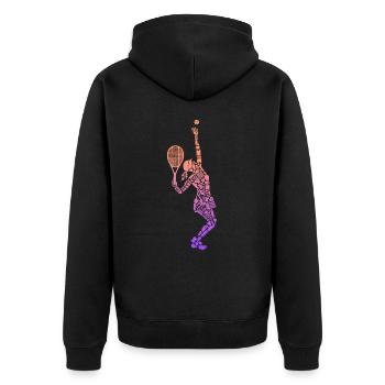 Tennisspielerin Symbole Frauen Mädchen Tennis - Unisex Premium Bio Zip Hoodie - Schwarz - Hinten - Nico (187cm)