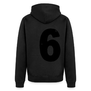 Maillot 6 numéros - Veste à capuche bio Premium Unisexe - noir - Dos - Nico (187cm)