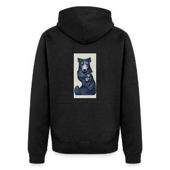 Dog Tarot Japanese - Unisex Premium Organic Zip Hoodie - black - Back - Nico (187cm)
