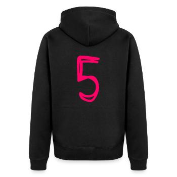 5 ANS. 5e ANNIVERSAIRE. ANNIVERSAIRE 5 ANS. 5 - Veste à capuche bio Premium Unisexe - noir - Dos - Nico (187cm)