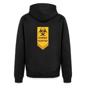 zombie hunter Halloween quote - Unisex Premium Organic Zip Hoodie - black - Back - Nico (187cm)