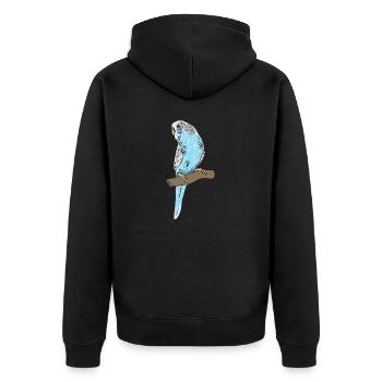 Budgerigar Perruche Oiseau Cadeau pour animaux de compagnie - Veste à capuche bio Premium Unisexe - noir - Dos - Nico (187cm)