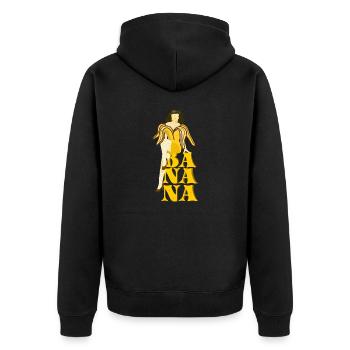 Pinup Banane - Unisex Premium Bio Zip Hoodie - Schwarz - Hinten - Nico (187cm)