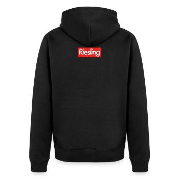 Riesling - Unisex Premium Bio Zip Hoodie - Schwarz - Hinten - Nico (187cm)