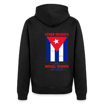 Kuba - Unisex Premium Bio Zip Hoodie - Schwarz - Hinten - Nico (187cm)